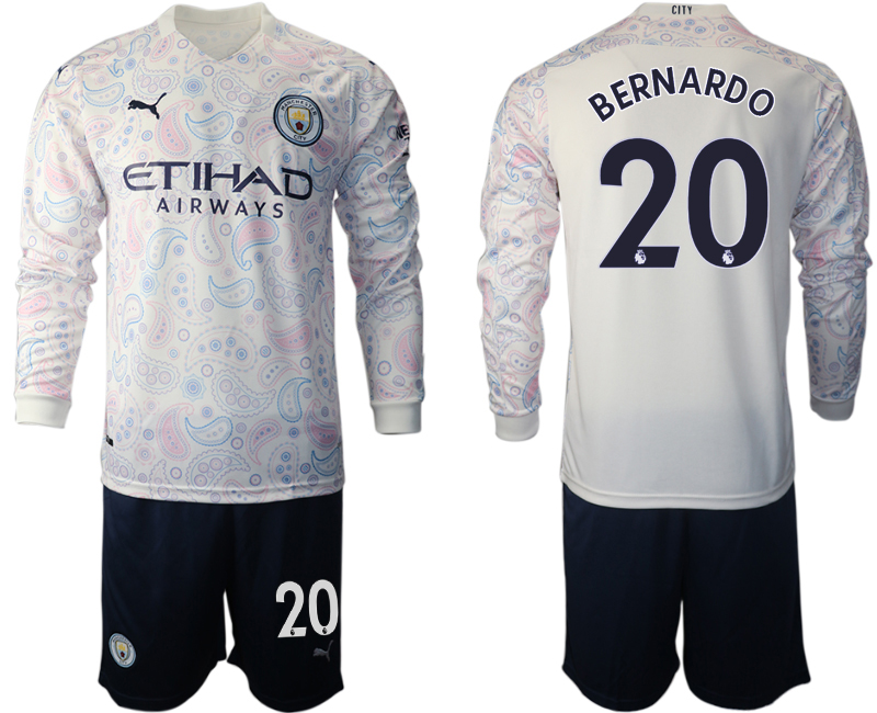 2021 Men Manchester city away long sleeve #20 soccer jerseys->manchester city jersey->Soccer Club Jersey